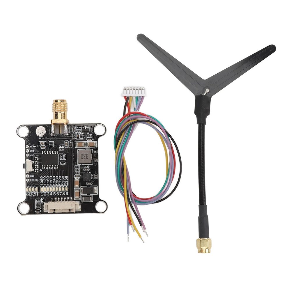 BONKZEBU 1.2G VTX, 1.6W Video Transmitter Module Stable Signal Transmission VTX Video Transmitter Switchable,for FPV Racing RC Drones DC7 36V