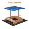 Kids' Outdoor Wooden Sandbox Large with 2 Plastic Boxes, Sand Box with Adjustable Canopy, Bottom Liner, Spacious Kids Sand Pit for Beach, Patio, Backyard(39x39in) view 2