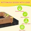Kids' Outdoor Wooden Sandbox Large with 2 Plastic Boxes, Sand Box with Adjustable Canopy, Bottom Liner, Spacious Kids Sand Pit for Beach, Patio, Backyard(39x39in) view 3