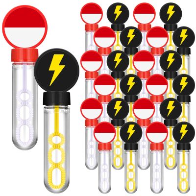 Civaner 24 Pieces Cartoon Animation Party Favors Monster Cartoon Bubble Wands Bulk Red and White Wand Bubbles Yellow Lightning Goodie Bag Stuffers for Birthday Party Supplies