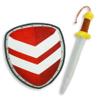 June Garden Little Knights Sword and Shield Playset - Safe Plush Soft Pretend Play Weapons - Gifts for Toddlers Kids - Red view 1