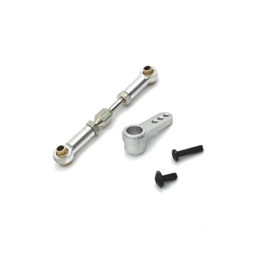 for MJX for Hyper Go H16 B16BM H16PL 16207/08/09/10 Metal 25T Servo Arm Servo Horn Steering Servo Link Rod 1/16 RC Car Upgrade Parts RC Car Upgrade Part(Silver)