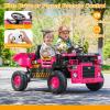 12V Kids Ride on Dump Truck 2-Seater, Electric Ride on Toy Car Construction Vehicle Truck for Girls, Remote Control, Key Start, Shovel, Dump Bed, Music, Birthday Gift (Pink, 12V) view 2