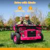 12V Kids Ride on Dump Truck 2-Seater, Electric Ride on Toy Car Construction Vehicle Truck for Girls, Remote Control, Key Start, Shovel, Dump Bed, Music, Birthday Gift (Pink, 12V) view 3