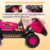 12V Kids Ride on Dump Truck 2-Seater, Electric Ride on Toy Car Construction Vehicle Truck for Girls, Remote Control, Key Start, Shovel, Dump Bed, Music, Birthday Gift (Pink, 12V) view 4