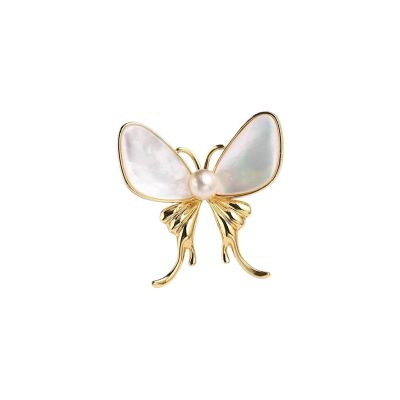 Corsage elegant simple butterfly pearl pin