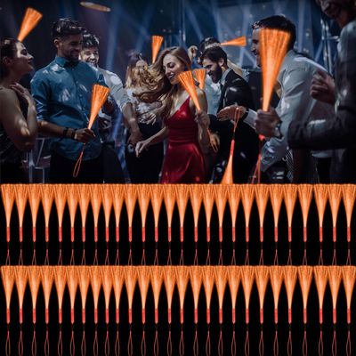 YOFOBU 72 Pack Orange Glow Fiber Optic Wands,LED Light Up Wands with 3 Flashing Models,Glow in the Dark Wands for Halloween,Christmas,Thanksgiving Birthday,Concert Club Party Favors