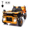 2-Seater Electric Ride on Truck Toy Car Construction Vehicle for Boys, 12V Kids Ride on Dump Truck, Remote Control, Key Start, Shovel, Dump Bed, Music, Birthday Gift (Yellow, 12V) view 1