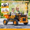 2-Seater Electric Ride on Truck Toy Car Construction Vehicle for Boys, 12V Kids Ride on Dump Truck, Remote Control, Key Start, Shovel, Dump Bed, Music, Birthday Gift (Yellow, 12V) view 2
