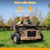 12V Kids Ride on Truck 2-Seater, Electric Ride on Toy Car Construction Vehicle Truck for Boys, Remote Control, Key Start, Shovel, Dump Bed, Music, Birthday Gift (Khaki, 12V) view 3