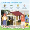 lafengyan Outdoor Wooden Playhouse for Kids 3-8 Years Old, Fir Wood Children's Backyard Cottage with Retro Windows, Plant Boxes & Waterproof Roof, DIY Assembly view 3