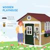 lafengyan Outdoor Wooden Playhouse for Kids 3-8 Years Old, Fir Wood Children's Backyard Cottage with Retro Windows, Plant Boxes & Waterproof Roof, DIY Assembly view 4