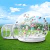 10FT Inflatable Bubble House Dome for Kids, Clear PVC Inflatable Bubble House Tent with Tunnel, Bubble Balloon House with Air Blower, 600W Air Pump for Party (Clear, 10.5FT/ with Jump) view 1