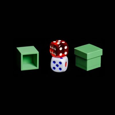 blue-ther German Dice Street Magic Tricks Dice Penetration Close up Magic Magia Magie Magicians Prop Accessory
