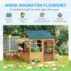 lafengyan Country-Style Foldable Kids Playhouse for Ages 3-8 | Fir Wood Construction with Waterproof Cover, 5 Windows & Built-in Blackboards | Easy Assembly Outdoor Playhouse view 2