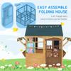 lafengyan Country-Style Foldable Kids Playhouse for Ages 3-8 | Fir Wood Construction with Waterproof Cover, 5 Windows & Built-in Blackboards | Easy Assembly Outdoor Playhouse view 4