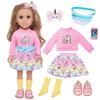 Ecore Fun 18 Inch Girl Doll with Clothes Accessories, Fashion Doll with Styling Brown Hair, Unicorn Hair Clip, Phone, Bag, Outfit & Shoes, Gift Ready for Birthday & Pretend Play view 1