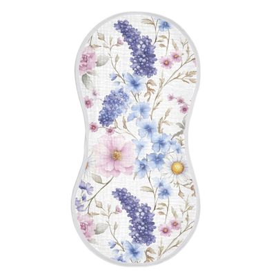 xigua Watercolor Wildflowers Muslin Baby Burp Cloths Set of 2, Super Soft & Absorbent Burping Rags, Cotton Burp Clothes Shower Gift for Newborn, Baby Girls and Boys