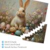 BEAROWL 500 Pieces Wooden Puzzle for Adults, Flowers, Rabbits, Easter Eggs, Release Stress, Enjoy The Process, Creative Activity Hobby, Hands-On Assembly for Your Home Decoration Wall Art view 2