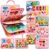 Clever Fox Montessori Busy Board for Toddlers  20+ Learning Activities Baby Book  Sensory Fine Motor Toys for Kids 2, 3 Year Old Boy & Girl  Sensory Learning Board for Travel, Plane, Gifts (Pink) view 1