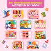 Clever Fox Montessori Busy Board for Toddlers  20+ Learning Activities Baby Book  Sensory Fine Motor Toys for Kids 2, 3 Year Old Boy & Girl  Sensory Learning Board for Travel, Plane, Gifts (Pink) view 2