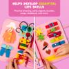 Clever Fox Montessori Busy Board for Toddlers  20+ Learning Activities Baby Book  Sensory Fine Motor Toys for Kids 2, 3 Year Old Boy & Girl  Sensory Learning Board for Travel, Plane, Gifts (Pink) view 4