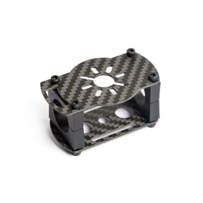 20mm Carbon Fiber Motor Mount Clamp Set 3K Full Carbon Fiber Tube Clamps for RC FPV Drones, Multirotors, RC Cars Lightweight & High-Strength Frame Mounting Kit, Includes Screws & Bolts (4pcs)
