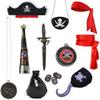 10Pcs Pirate Accessories Set Role Play Captain Pirate Costume Decorations Pirate Hook Hat Telescope Headscarf Belt Eye Patch Halloween Costume view 1