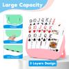 4 PCS Card Holders for Playing Cards, Playing Card Holder for Kids Adults Arthritis Little Hands,3 Layers Stand Foldable Card Holder for Card Games Parties Travel Family Game Night (Green & Pink) view 2