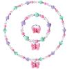 Girls Colorful Butterfly Jewelry Set - Toddler Butterfly Necklace Girls Pretend Plasy Toy Jewelry Box Set with Bead Necklace, Bracelet and Ring - Play Accessories - Ages 3+ Girl Birthday Gifts-Style 2 view 1