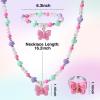 Girls Colorful Butterfly Jewelry Set - Toddler Butterfly Necklace Girls Pretend Plasy Toy Jewelry Box Set with Bead Necklace, Bracelet and Ring - Play Accessories - Ages 3+ Girl Birthday Gifts-Style 2 view 2