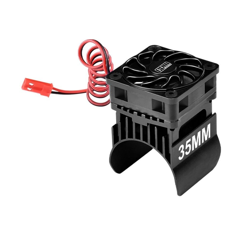 Aluminum 6061-T6 Alloy Cooling Fan with 35mm Motor Heatsink for Traxxas 1:16 Mini Maxx 4WD 107154-1 / Mini XRT VXL-3S 108076-1 Monster Truck Upgrades - Black
