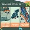 Dinosaur Climbing Stairs Toy Orbit Chasing Race Track Game Set Roller Coaster Toy Double Loop Track Slide Toys with Music Light Educational Playsets Gift for Toddler Kids Boys Girls Age 3+ view 3