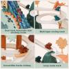 Dinosaur Climbing Stairs Toy Orbit Chasing Race Track Game Set Roller Coaster Toy Double Loop Track Slide Toys with Music Light Educational Playsets Gift for Toddler Kids Boys Girls Age 3+ view 4