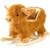 Baby Rocking Horse,Highlander Cattle Wooden Rocking Horse for Toddlers 1 Year Old Cute Cow Stuffed Plush Ride-on Toy Rocking Animal for Baby Boys and Girls Nursery/Child Christmas or Birthday Gift view 1