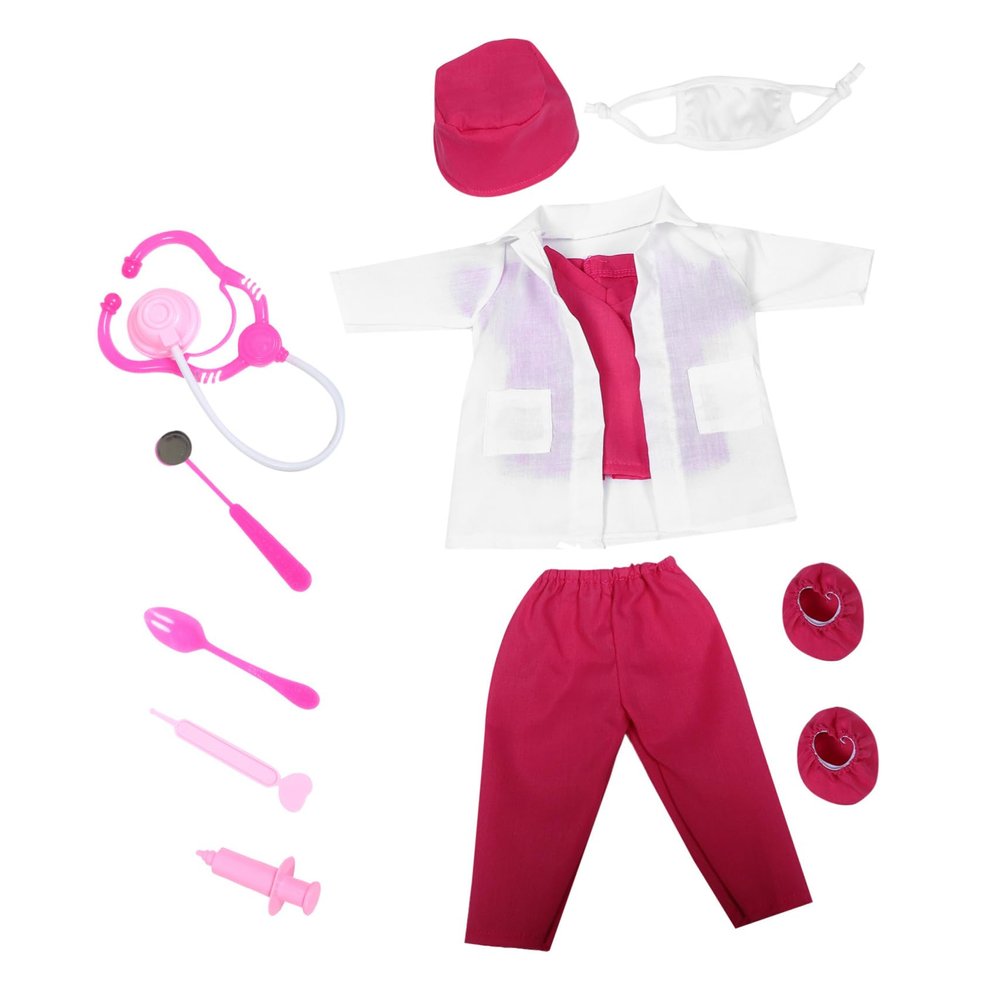 Abaodam 1Set Doll Dress Up Doctor Outfit Miniature Medical Uniform with Accessories for Imaginative Play and Role Playing Fun for Interactive Learning and Social Skills