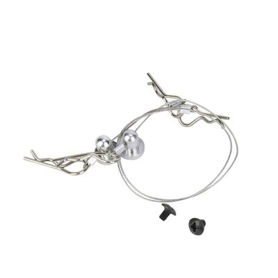 Anti Lost Body Shell Wire Clip Pin with Screw Retainer for Traxxas 1/10 RC Car (Silver)