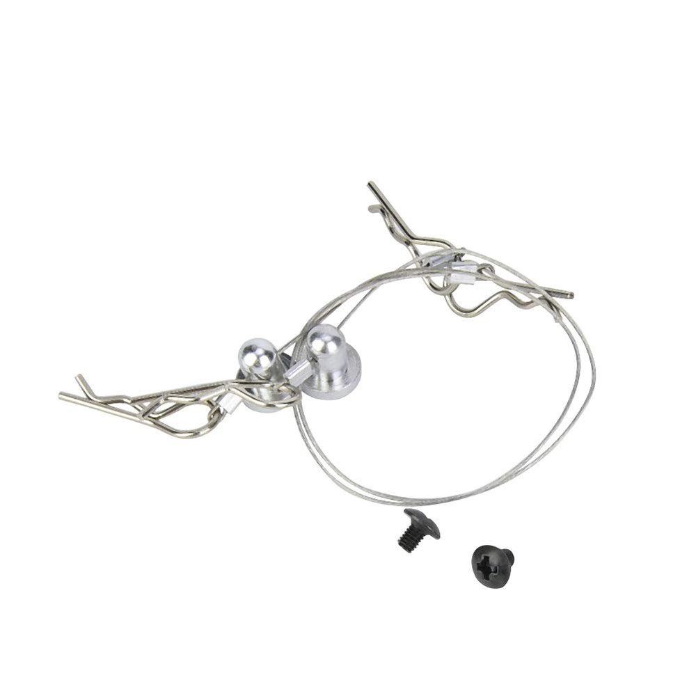 Anti Lost Body Shell Wire Clip Pin with Screw Retainer for Traxxas 1/10 RC Car (Silver)