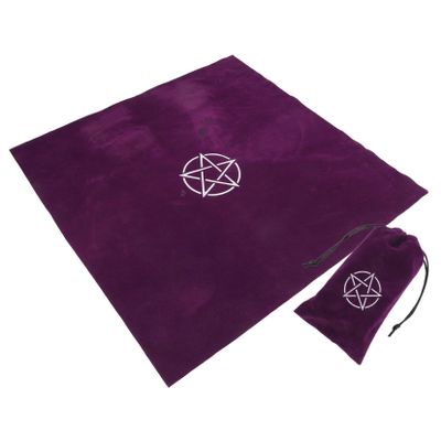 BESPORTBLE 50cm x 50cm Tarot Tablecloth Set for Divination Game Prop Design for Tarot Card Reading Rituals and Party Decorations