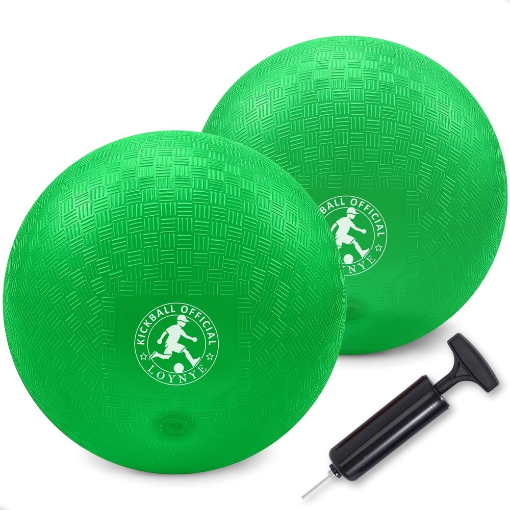 LOYNYE 10 Inch Dodgeball Balls Playground Ball Kickball, Dodge Ball for Kids, Kickballs Handball for Indoor Outdoor Games Four Square Balls, Includes Pump