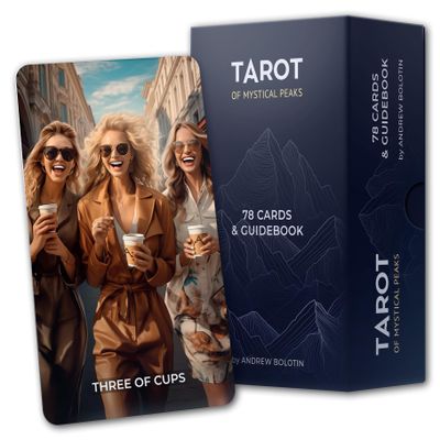 ANDREWBOLOTIN Tarot of Mystical Peaks Pretty Tarot Cards for Beginners and Experts 78 Unique Taro Card Deck Oracle Cards Deck for Divination Gift Spiritual Growth, Self-Discovery Gift