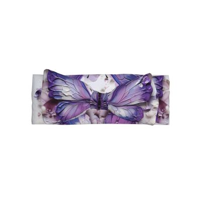 GGNKDL Purple Oil Painting Butterfly printing Baby bow headband, elastic headband, soft hair accessories suitable for newborns, children, toddlers and girls