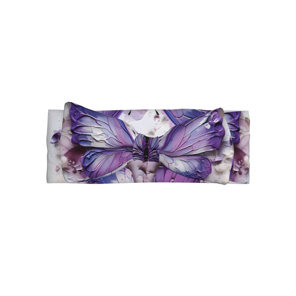 GGNKDL Purple Oil Painting Butterfly printing Baby bow headband, elastic headband, soft hair accessories suitable for newborns, children, toddlers and girls