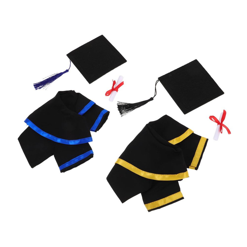 BESPORTBLE 2Sets Graduation Doll Outfit Bear Dress Up Accessory Caps Gowns and Certificates for Graduation Party Decorations and Celebrations
