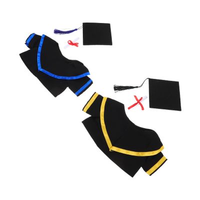 KICHOUSE 2Sets Graduation Bear Doll Costume with Replaceable Hats Collars Dress Up Set for Graduates for Graduation Parties Celebrations