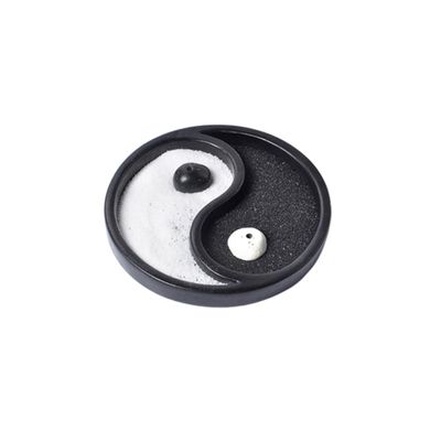 OUNONA Yin and Yang Trigram Sand Table Resin Crafts Home Ornament Black Unique Housewarming Meditation Decor for Offices and Restaurants