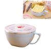 OUNONA Stainless Steel Instant Ramen Bowl Insulated Serving Bowl Lid Microwave-safe for Boys and Girls view 2