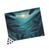 Deep Jade Banana Tree Leaves Rustling in Virtual Wind - Premium 520 Piece Jigsaw Puzzle Made in USA view 3