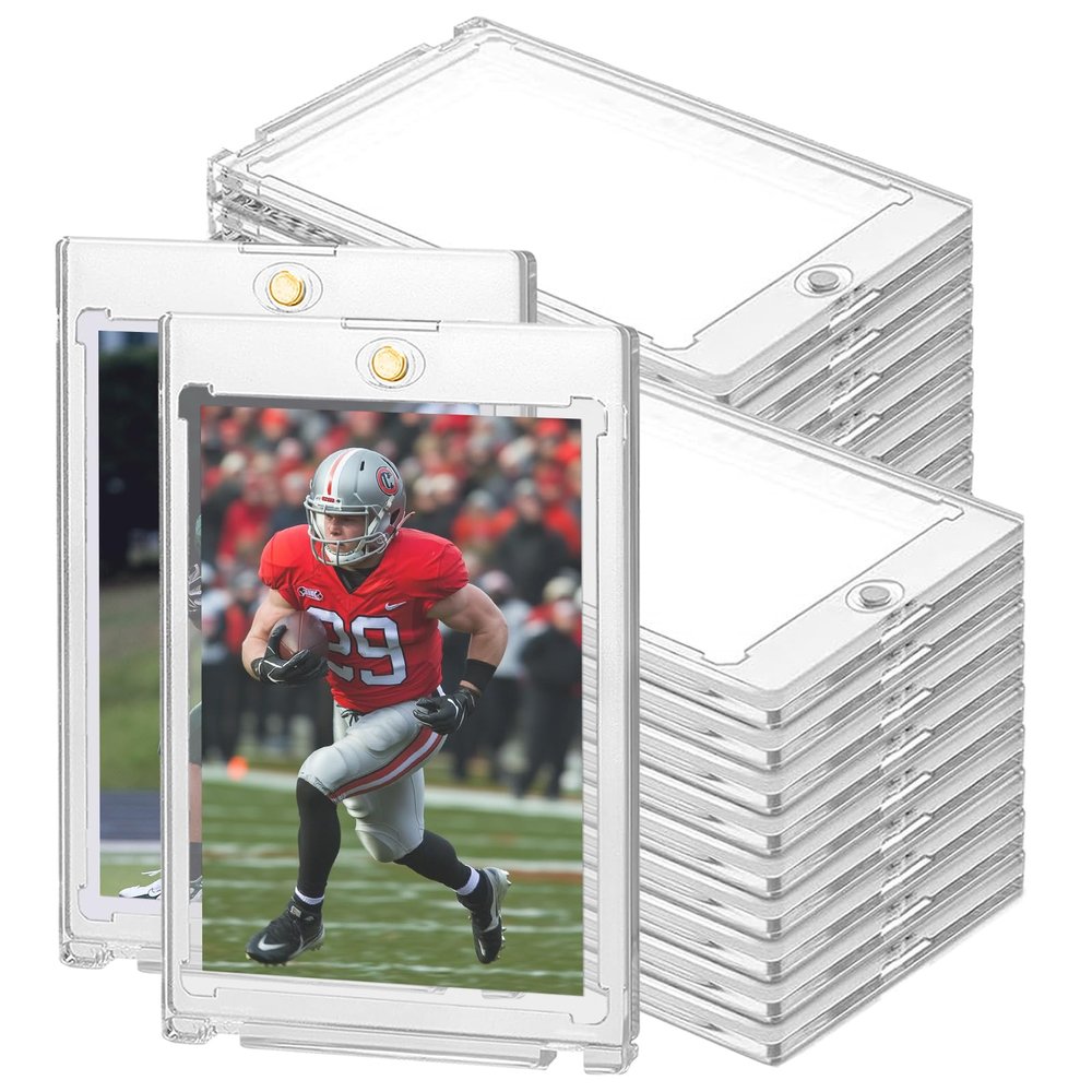 130PT Magnetic Card Holders for Trading Cards, 36ct One Card Touch Holder Baseball Card Thick Protectors Hard Plastic Magnetic Card Case Sports Football Basketball Top Loads for Cards Sleeves