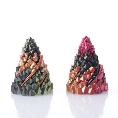 2PCS Triple-Layer Spiral Cone Fidget Toy, Stress Anxiety Relief Items for Kids Adults, 3D Printed Office Fidget Toys for Desk, Colorful Ornaments Christmas House Decor Xmas Holiday Indoor Decorations